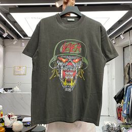 Hip Hop T Shirt Tee Homens Mulheres Engraçado Crânio Impresso 11 Alta Qualidade Manga Curta Oversized T-shirt Tops Fotos Reais