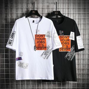 Hip Hop T-shirts Hommes Lettre Imprimer T-shirt Harajuku Streetwear T-shirt Casual O Cou À Manches Courtes D'été Top T-shirts 5XL