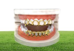 Hip Hop Teeths Grillz Set Silver Gold Tooth Capes inférieurs Punk Punk False Dental Grills Fomen Men Body Jewelry Cosplay 8729183