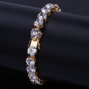 Hip Hop Tennis Bracelet Pour Hommes Femmes Mode Or Argent Couleur Hommes Femmes 8 Pouces 8mm Zircon Chaîne Bracelets286M