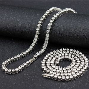 Hip Hop Tennis Ketting 3mm 4mm 5mm Vergulde Bling Rapper Zirconia Tennis Ketting