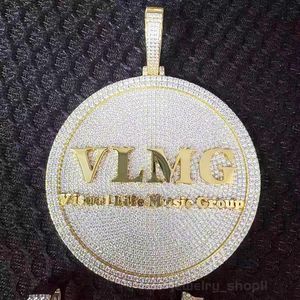 Hip-hop tennisketen Sterling Sier VVS Moissanite Diamond Cluster Iced Out Custom Letter Pendant for Men Women