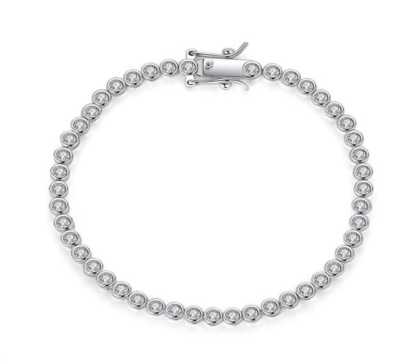 Bracelets de chaîne de diamants de Tennis Hip Hop pour hommes, Bracelet de luxe en cuivre et Zircons, chaînes en argent doré