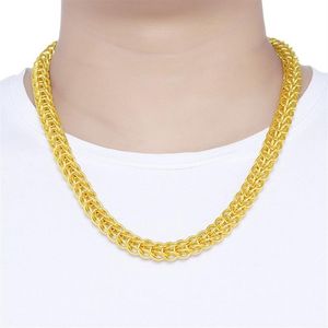 Hip Hop chaîne épaisse 18 carats or jaune rempli Cool hommes collier chaîne lourde cadeau gros bijoux 60 cm de Long2845