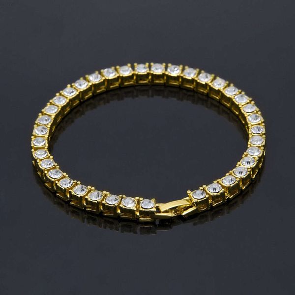 Hip Hop bijoux à la mode pour hommes strass 5mm chaînes de Tennis Bracelet Zircon glacé Cuabn lien chaîne Bracelet