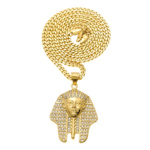 HIP HOP TOTANKHAMUN GOUD EGYPTE PHARAOHS Kettingen Hangers Nieuwe Mode-sieraden voor Heren Lange Ketting Ketting