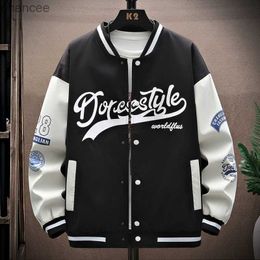 Hip Hop Varsity Baseball Jackets para hombres Fashion Letters impresos Patchwork Coats Harajuku Casual Loose College Style Jacket Unisex HKD230815
