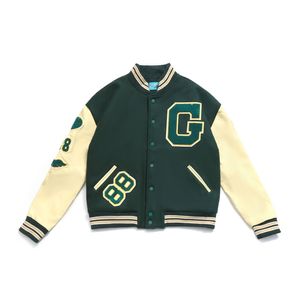 Hip Hop Varsity Jacket Mens Furry Lettres Broderie Color Block College Vestes Femmes Harajuku Mode Baseball Manteaux ins 220818