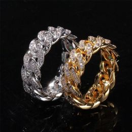 Hip Hop Vintage-Schmuck Eheringe Guba 18K Weißgold füllen voller 3A Zirkon funkelnde Party Ewigkeit CZ Diamant Frauen Verlobung247n