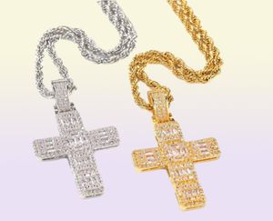 Hip Hop Vintage Sieraden Witgoud Vul Hanger Roestvrij Stalen Ketting Volledige Princess Geslepen Witte Topaas CZ Diamant Vrouwen Mannen ketting Gift1537402