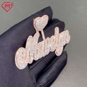 Hip Hop VVS Diamond Chain Iced Out Letter Naam Aangepaste Moissanite Hanger voor mannen