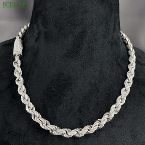 Hip Hop White Gold plaqué bijoux sterling VVS VVS Moisanite Diamond Collier Twist Chain