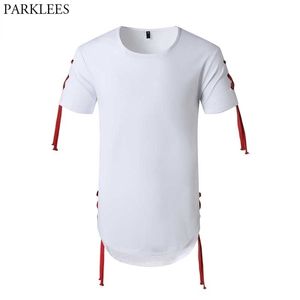 Hip Hop blanc palangre T-shirts hommes marque à manches courtes Slim Fit t-shirt Homme décontracté Harajuku Streetwear t-shirt mâle 210522