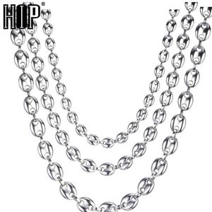 HIP Hop Breedte 7 MM 9 MM 11 MM Zilver Rvs Goud Zilver Koffiebonen Ketting Ketting voor Mannen Jewelry300l