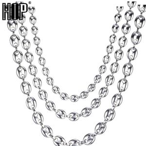 HIP Hop Breedte 7 MM 9 MM 11 MM Zilver Rvs Goud Zilver Koffiebonen Ketting Ketting voor Mannen Jewelry205T