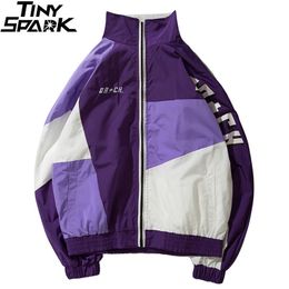 Hip Hop Wind Breakher Jacket Mens Japanse Harajuku Baggy Jacket Coat Retro Vintage Casual Zip Track Jacket Streetwear Herfst 201104