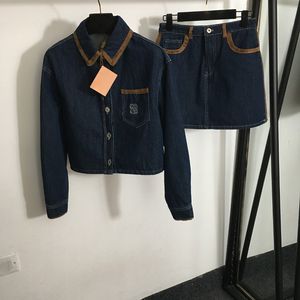 Mode denim veste robe repea couche couler les jupes bouton de cardigan veste robe de veste classique