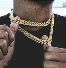Hip Hop18mm Gold Chain for Men Iced Out Chain Collier Bijoux Collier Collier Collier Collier Collier Punk 1820 2430 INCH4475999