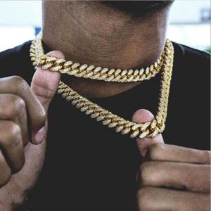 Hip Hop18mm Gold Chain for Men Iced Out Chain Collier Bijoux Collier Collier Collier Punk Collier Punk 18 20 24 30 Inch 285T