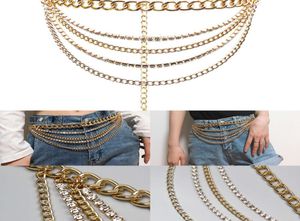 hippe broek multi-layer gouden mode hop jeans punk Street Po accsori tailleketting dames1076990
