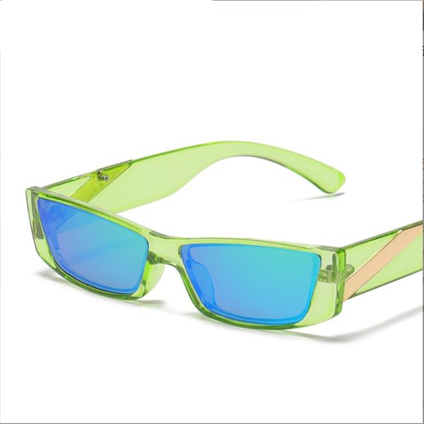 Hip Pop Rectangle Vintage Shades lunettes de soleil femmes 2022 nouvelles branches en métal gelée lunettes de soleil uniques hommes lunettes de haute qualité UV400