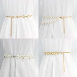 Hip Punk Hop Style All-Match Chain Suower Metal / Knited Womans Robe Vintage High Taist Belt For Women