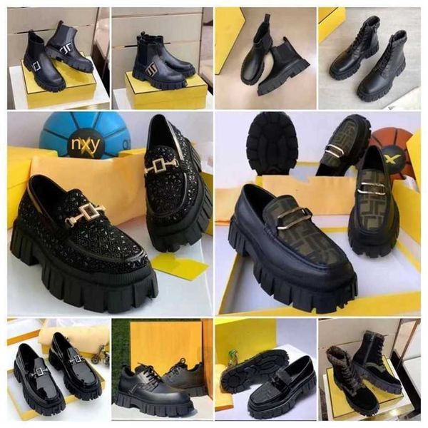 Hip SELL Force botines Chelsea bota Negro Marrón cuero con cordones zapatos de tela gris Cremallera en relieve cómodo Italia diseñador marca de lujo