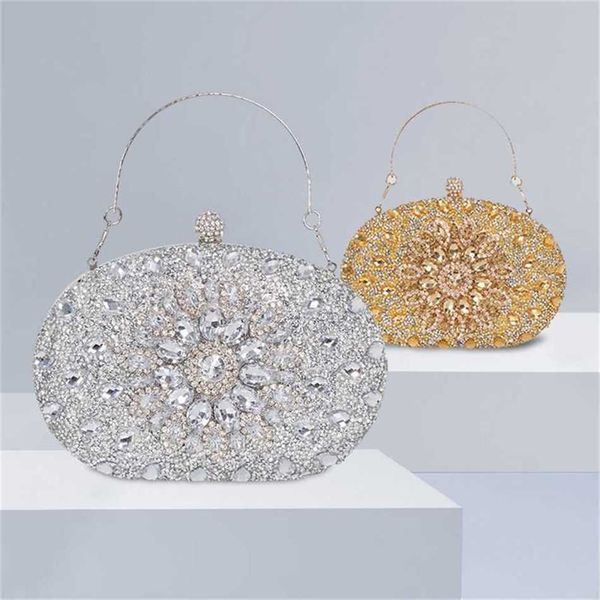 Bolsos de hombro de cadera Bolsos de diseñador de girasol de diamante Banquete de noche Bolso de mano Bolso de moda para mujer Vestido versátil 240311