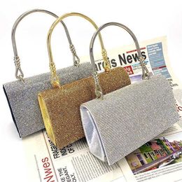 Hippe Schoudertassen Dinertas Glitters Designer Handtassen Tote Met Diamanten Polstas Oksel Recht 240311