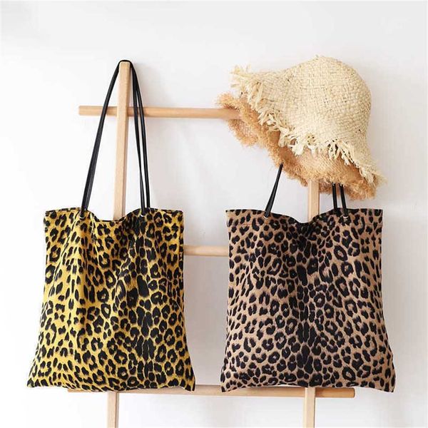 Sacs à bandoulière de hanche coréen Simple sac à main mode motif léopard loisirs sac en tissu Net rouge Style étranger sac de mode 240311