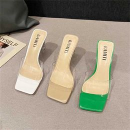 Hip Transparent Sexy Sandals for Women Platform Wedges Womens High Heels High Summer Sandal Open Back Back Slippers Cool 240228