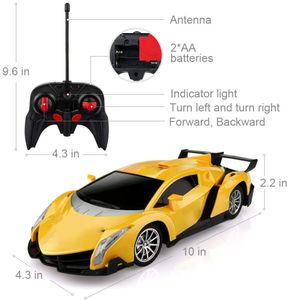 Hipac RC Cars Racing 1/24 Electric Sport Racing Hobby Toy Car Amarillo Modelo Vehículo Coches de Control Remoto para Niños Grils Niños