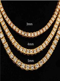Hiphop – collier chaîne en diamant glacé en or 18 carats, collier de Tennis CZ pour hommes et femmes 42767622315365