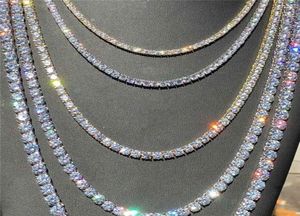 Hiphop Collar de cadena de diamantes helado de oro de 18 quilates Collar de tenis CZ para hombres y mujeres5653403