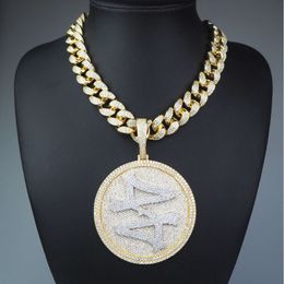 Hiphop 44 pendentif rotatif rond assorti 20mm 18 "collier pendentif chaîne cubaine