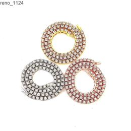 Hiphop – ensemble collier et bracelet de Tennis en Zircon cubique glacé, plaqué or 18 carats, 5mm