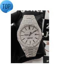 Hiphop Big Face 41 MM hombres Iced Out reloj de alta calidad de lujo oro plata Original Hip Hop hombres Moissanite diamante reloj de pulsera