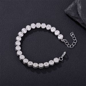 Hiphop Mode Trendy Sieraden Iced Out 8mm Bling 1-rij Ronde Legering Tennisketting Kristal Armbanden Armbanden