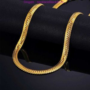 Hiphop chaîne en or pour hommes Hip Hop Collier 8MM 14k jaune bordure longs colliers hommes bijoux Colar Collier YM05