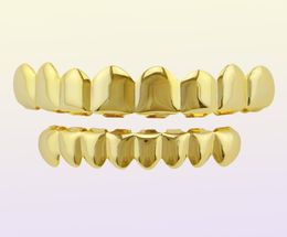 Hiphop Grill JewelryClassic Gold Gold Sier rose plaqué Grillz Top Bottom Faux Dental Tooth Braces Grills Men Lady Hip Hop 2336869