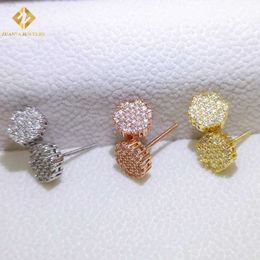 Hiphop Sieraden Screw Back Earring Luxe Klassieke 925 Sterling Zilver Gra Vvs Moissanite Diamond Stud Oorbellen