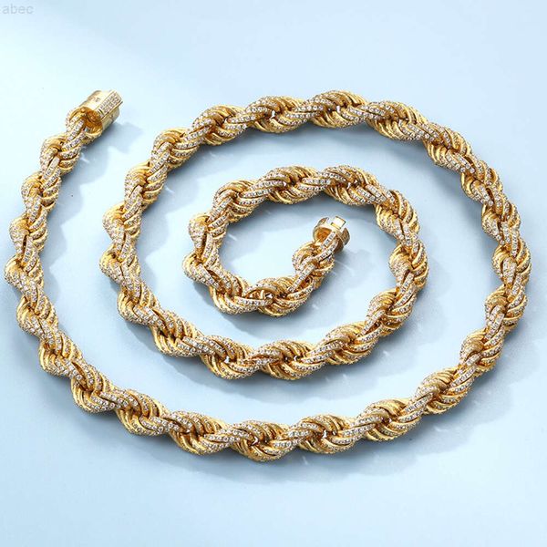 Hiphop Jewelry Silver Moissanite Corde Chain de corde glacée
