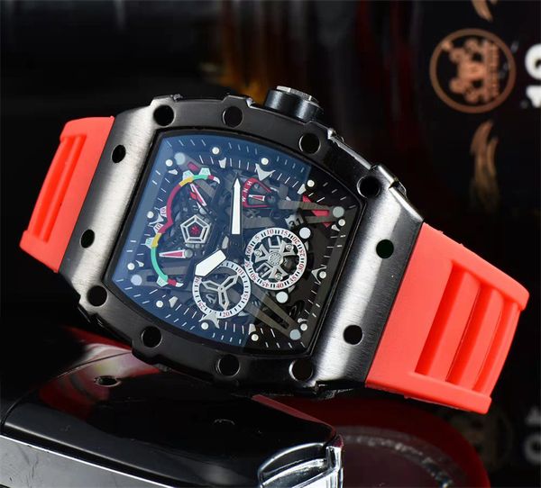 Hiphop dames montre designer hommes montres étanche multi cadran travail Orologio quartz noir rouge vert bracelet squelette aaa montre décontracté xb011 C23