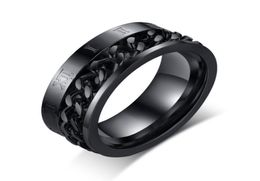HIPHOP Lucky Spinner Chain Rings Accesorios para hombres Estilos de tendencia de acero inoxidable Anillo Roman Número Party Anel Jewelry R3715981739