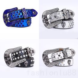 Hiphop luxe Bb ceinture hommes plein strass designer ceintures épaissir taille polyvalent portable pratique ceinture homme punk tendance multicolore hommes ceintures ins YD024 C4