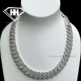 Hiphop – nouvelle chaîne cubaine demi-lune en argent S925, 20mm, 3 rangées de couleur Vvs d, coupe idéale, diamant Moissanite, chaîne cubaine