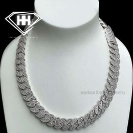 Hiphop – collier demi-lune en argent S plus fin, 20Mm, 3 rangées de couleur VVS D, coupe idéale, diamant Moissanite, chaîne cubaine, nouvelle collection