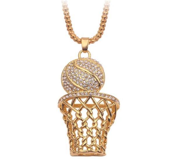 Hiphop personnalité balle cadre basket pendentif collier panier collier sport tendance bijoux 6720945