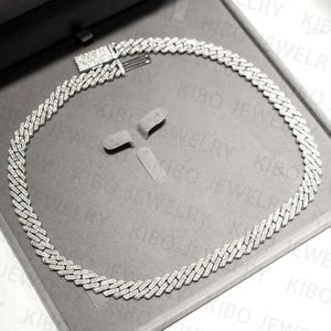 HIPHOP RAPPERJEWELRY ICTED OUT NAAR MENSEN VROUWEN 8MM 925 Sterling Silver Moissanite Diamond Cuban Link Chain