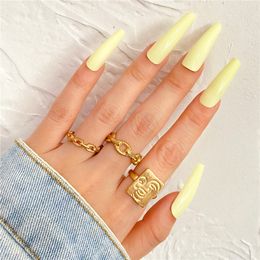 Hiphop rock metalen geometrische ketting ringen set voor vrouwen punk huilen gezicht verstelbare ring opening wijsvinger finger accessoires ringen